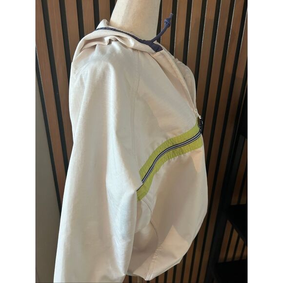 Nike vintage 1/4 zip hooded windbreaker style jacket m white striped Y2K - Picture 3 of 7